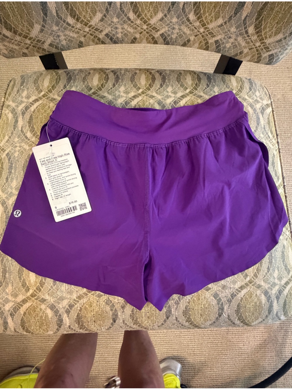 NWT: $78 LULULUEMON Fast and Free High-Rise Split Short 3" Short, Size S, CGPU 💜